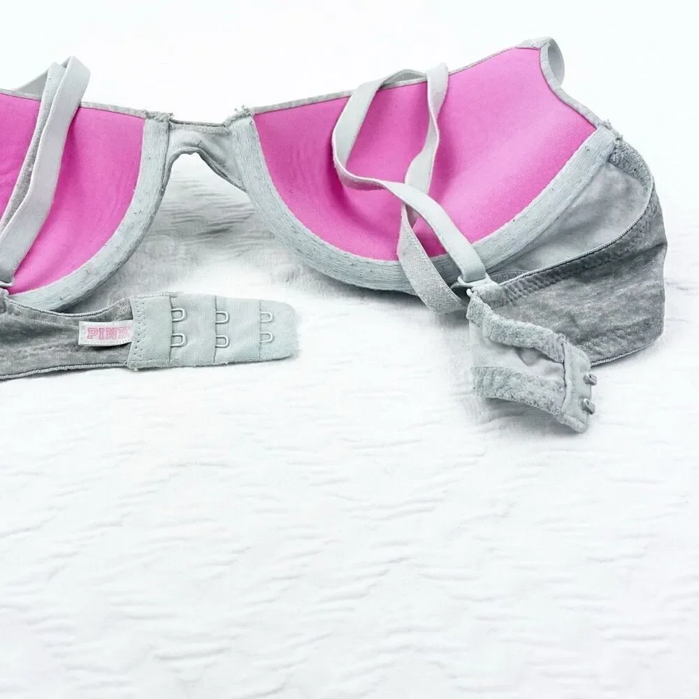 BUY 1 GET 1 FREE Victorias Secret 34b gray lined demi preowned with use